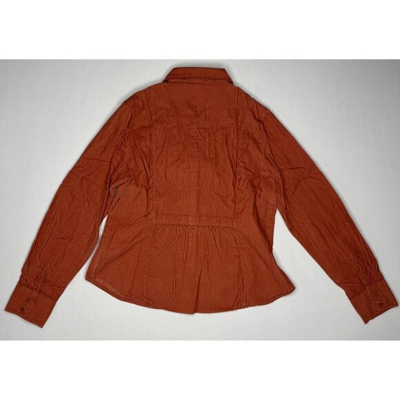Coupé Corduroy Shirt Long Sleeve Button Up Burnt Orange Size XL Womens 90s Y2K - Picture 5 of 11